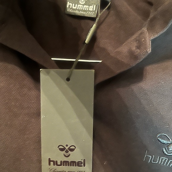 Hummel Polo Shirt Sz L Justo Munoz Black VALLADOLID logo collar - Picture 7 of 10